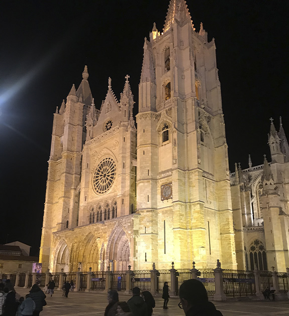 Catedral de León de noche